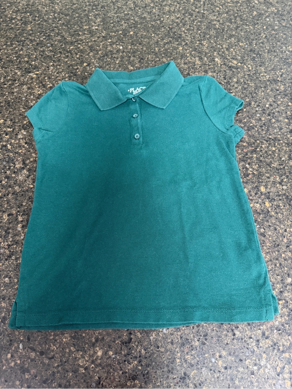 PLACE Green School Uniform Short Sleeves Polo Kids Girls Boys Medium Shirt Top